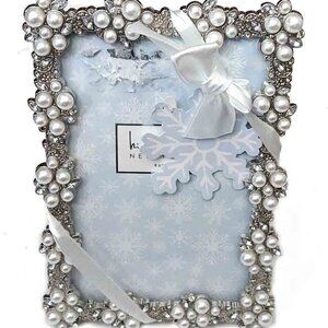 Nicole Miller Photo Frame Silver Pearl Crystal For 4 X 6 Photo